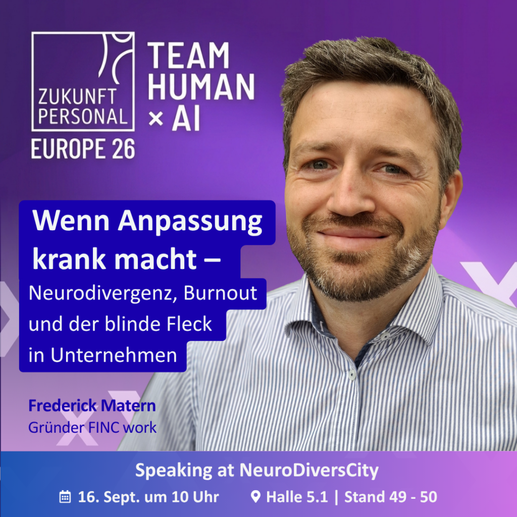 Zukunft Personal: Speaking at NeuroDiversCity am 16. Sept um 10 Uhr Halle 5.1 Stand 49-50